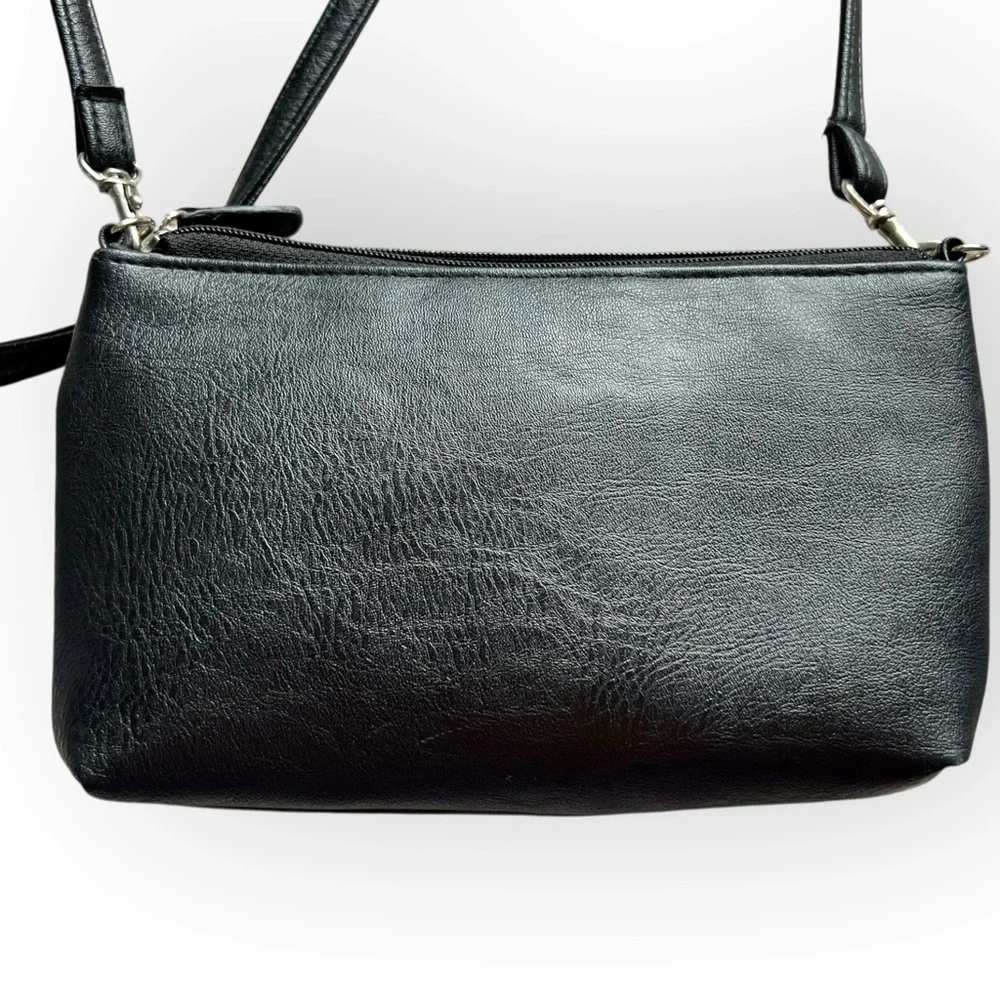 Nicole Miller Black and Silver Crossbody Bag with Stud Detailing - Picture 3 of 5